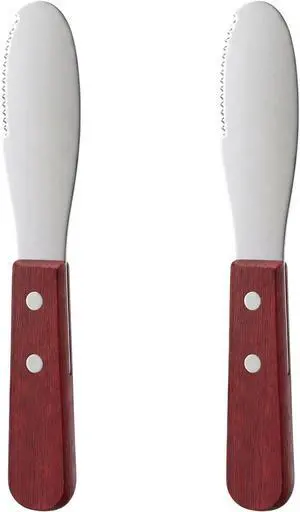 Butter Spreader Knife, 2 PCS Cheese Knives Stainless Steel Sandwich Knife Butter Knives Spreader Set with Wood Handle for Sandwich Cream Toast Appetizers Serving Party Supplies Butter Spreader Knife, 2 PCS Cheese Knives Stainless Steel Sandwich Knife Butter Knives Spreader Set with Wood Handle for Sandwich Cream Toast Appetizers Serving Party Supplies