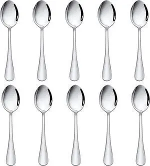 Coffee Spoon Set, 4.7 Inches, Stainless Steel, 10 Pcs | Small Appetizer Demitasse Spoons, Salad Dessert Coffee Cocktail Espresso, Flatware Coffee Spoon Set, 4.7 Inches, Stainless Steel, 10 Pcs | Small Appetizer Demitasse Spoons, Salad Dessert Coffee Cocktail Espresso, Flatware