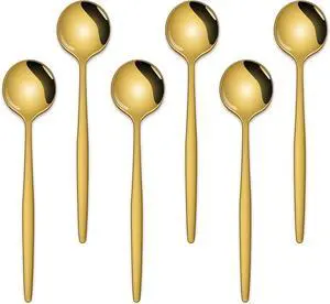 5.1 Inch Coffee & Tea Spoon,6 Pieces Gold Stainless Steel Teaspoon,Mini Spoons For Dessert And Coffee,Durable Demitasse Coffee Spoons For Dessert 5.1 Inch Coffee & Tea Spoon,6 Pieces Gold Stainless Steel Teaspoon,Mini Spoons For Dessert And Coffee,Durable Demitasse Coffee Spoons For Dessert