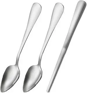 Grapefruit Spoons Serrated Edge Stainless Steel Fruit Knife Grapefruit Utensils Tool Dessert Spoons for Citrus Lemon Kiwi Salads Melon Lime Pitaya Apple Fruit Puree Grapefruit Spoons Serrated Edge Stainless Steel Fruit Knife Grapefruit Utensils Tool Dessert Spoons for Citrus Lemon Kiwi Salads Melon Lime Pitaya Apple Fruit Puree