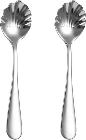 2PCS Shell Shape Stainless Steel Sugar Spoon, Small Spoons for Dessert Tiny Jelly Spoon Salt Spoon Mini Espresso Spoons Tea Spoons Vintage Stirring Spoons for Spice Chocolate, Jam, Dishwasher Safe 2PCS Shell Shape Stainless Steel Sugar Spoon, Small Spoons for Dessert Tiny Jelly Spoon Salt Spoon Mini Espresso Spoons Tea Spoons Vintage Stirring Spoons for Spice Chocolate, Jam, Dishwasher Safe