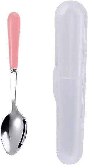 Grapefruit Spoons with Round Serrated Edges for Citrus Kiwi Fruit and Dessert, Ceramic Handle Stainless Steel Dessert Spoons with Storage Box (Pink) Grapefruit Spoons with Round Serrated Edges for Citrus Kiwi Fruit and Dessert, Ceramic Handle Stainless Steel Dessert Spoons with Storage Box (Pink)