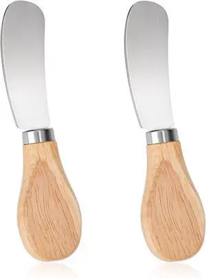 2PCS Cheese Spreader Knives Butter Spreader Knife Spreading 4.8In | Stainless Steel Butter Knife Spreaders with Wooden Handle for Jam Charcuterie Pastry Kitchen Accessories Charcuterie Utensils 2PCS Cheese Spreader Knives Butter Spreader Knife Spreading 4.8In | Stainless Steel Butter Knife Spreaders with Wooden Handle for Jam Charcuterie Pastry Kitchen Accessories Charcuterie Utensils