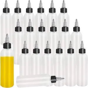 20-Pack 4oz/120ml Plastic Boston Squeeze Bottles with Twist Top Cap | White LDPE Bottles for Liquids, Inks, Oils, Crafts, Kitchen, Household 20-Pack 4oz/120ml Plastic Boston Squeeze Bottles with Twist Top Cap | White LDPE Bottles for Liquids, Inks, Oils, Crafts, Kitchen, Household