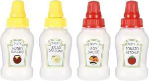 Jspupifip 4Pcs Mini Ketchup Bottles 25ml Mini Condiment Squeeze Bottles | Portable Honey Sauce Salad Dressing Dispensers Jars Containers for Adults Lunch Box (4) Jspupifip 4Pcs Mini Ketchup Bottles 25ml Mini Condiment Squeeze Bottles | Portable Honey Sauce Salad Dressing Dispensers Jars Containers for Adults Lunch Box (4)