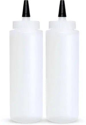 BRIGHTFROM Condiment Squeeze Bottles 8 OZ Wide Neck, Empty Squirt Bottles - Removable Top-Cap, Leak Proof for Ketchup, Mustard, Syrup, Sauces, Dressing, Oil, Arts, LDPE BPA FREE Plastic - 2 PACK BRIGHTFROM Condiment Squeeze Bottles 8 OZ Wide Neck, Empty Squirt Bottles - Removable Top-Cap, Leak Proof for Ketchup, Mustard, Syrup, Sauces, Dressing, Oil, Arts, LDPE BPA FREE Plastic - 2 PACK