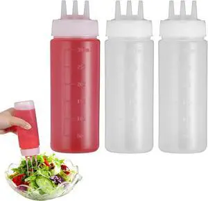 Qianyu 3 Pcs 3 Hole Squeeze Bottle 300ml/10oz Tomato Ketchup Squirt Bottles Kitchen Condiment Squeeze Dispenser Container for Sauce Ketchup Mustard Syrup Oil BBQ Paint Honey Pancake Qianyu 3 Pcs 3 Hole Squeeze Bottle 300ml/10oz Tomato Ketchup Squirt Bottles Kitchen Condiment Squeeze Dispenser Container for Sauce Ketchup Mustard Syrup Oil BBQ Paint Honey Pancake