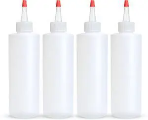 BRIGHTFROM Condiment Squeeze Bottles, 4 OZ Empty Squirt Bottle, Red Top Cap, Leak Proof - for Ketchup, Mustard, Syrup, Sauces, Dressing, Oil, Arts & Crafts, BPA FREE Plastic - 4 PACK BRIGHTFROM Condiment Squeeze Bottles, 4 OZ Empty Squirt Bottle, Red Top Cap, Leak Proof - for Ketchup, Mustard, Syrup, Sauces, Dressing, Oil, Arts & Crafts, BPA FREE Plastic - 4 PACK