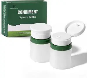 Condiment Squeeze Bottles, 1.3-oz salad dressing container to go, Leak Proof - Great for Sauce, Ketchup, Dressing, Oil - Easy Pour & Clean, BPA-FREE Plastic - 2 PACK Condiment Squeeze Bottles, 1.3-oz salad dressing container to go, Leak Proof - Great for Sauce, Ketchup, Dressing, Oil - Easy Pour & Clean, BPA-FREE Plastic - 2 PACK