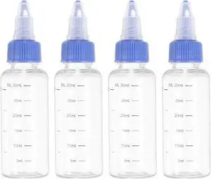 PATIKIL 30 ml/1 OZ Plastic Squeeze Bottles with Blue Twist Cap, 4 Pcs Graduated Round Dispensing Bottle Empty Pointed Bottle for Liquids, Crafts, Oils, Condiments, Transparent PATIKIL 30 ml/1 OZ Plastic Squeeze Bottles with Blue Twist Cap, 4 Pcs Graduated Round Dispensing Bottle Empty Pointed Bottle for Liquids, Crafts, Oils, Condiments, Transparent