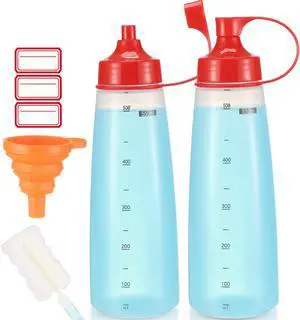 Condiment Squeeze Bottle for Sauces Wide Mouth, Plastic Squeeze Bottles for Condiments, Paint, Ketchup, Mustard, Oil, Resin, Baking, Cake Decorating, Cleaning, BPA Free-Food Grade (19 oz., 2, Count) Condiment Squeeze Bottle for Sauces Wide Mouth, Plastic Squeeze Bottles for Condiments, Paint, Ketchup, Mustard, Oil, Resin, Baking, Cake Decorating, Cleaning, BPA Free-Food Grade (19 oz., 2, Count)