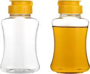 SynHHergyx 2 Pack Empty Plastic Honey Squeeze Bottles, 180ml/ 6oz Leakproof Honey Dispenser No Drip Squeeze Jars with Flip Lid Condiment Container for Ketchup Mustard Dressing Sauce Batter Oil SynHHergyx 2 Pack Empty Plastic Honey Squeeze Bottles, 180ml/ 6oz Leakproof Honey Dispenser No Drip Squeeze Jars with Flip Lid Condiment Container for Ketchup Mustard Dressing Sauce Batter Oil