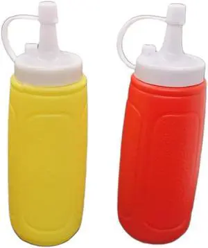 Handy Housewares 2 pc Squeezable Picnic Condiment 8 oz. Squeeze Dispenser Storage Bottles - Great for Ketchup Mustard and BBQ Sauce! (1 set (2 bottles)) Handy Housewares 2 pc Squeezable Picnic Condiment 8 oz. Squeeze Dispenser Storage Bottles - Great for Ketchup Mustard and BBQ Sauce! (1 set (2 bottles))