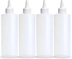BRIGHTFROM Condiment Squeeze Bottles, 12 OZ Empty Squirt Bottle with Twist Top Cap, Leak Proof - Great for Ketchup, Mustard, Syrup, Sauces, Dressing, Oil, Arts and Crafts, BPA FREE Plastic - 4 PACK BRIGHTFROM Condiment Squeeze Bottles, 12 OZ Empty Squirt Bottle with Twist Top Cap, Leak Proof - Great for Ketchup, Mustard, Syrup, Sauces, Dressing, Oil, Arts and Crafts, BPA FREE Plastic - 4 PACK