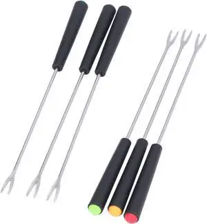 6Pcs Stainless Steel Fondue Forks, 9.1in Fondue Sticks with Heatproof Color Handle, Fondue Skewers for Grill, Cake, Chocolate, Meat, Fruits, Cheese, Marshmallows, Roast 6Pcs Stainless Steel Fondue Forks, 9.1in Fondue Sticks with Heatproof Color Handle, Fondue Skewers for Grill, Cake, Chocolate, Meat, Fruits, Cheese, Marshmallows, Roast