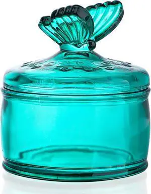 KANPURA 3.5 oz Green Embossed Glass Jar with Lid, Crystal Glass Candy Dish | Small Cookie Jar, Jewelry Box, Decorative Candy Bowl for Christmas Party Buffet KANPURA 3.5 oz Green Embossed Glass Jar with Lid, Crystal Glass Candy Dish | Small Cookie Jar, Jewelry Box, Decorative Candy Bowl for Christmas Party Buffet