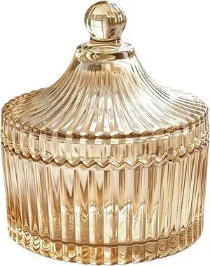 260ml/8.7oz Amber Tent Shaped Glass Candy Dish with Lid Crystal Cookie Food Jar Jewelry Containers Box for Wedding Birthday Housewarming 260ml/8.7oz Amber Tent Shaped Glass Candy Dish with Lid Crystal Cookie Food Jar Jewelry Containers Box for Wedding Birthday Housewarming