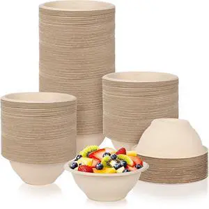 100 Pcs 8 oz Compostable Bowls,Disposable Paper Bowls | Heavy-Duty Thick Natural Bagasse Bowls, Biodegradable Bowls for Salad, Sauce, Soup, Pasta and Dessert 100 Pcs 8 oz Compostable Bowls,Disposable Paper Bowls | Heavy-Duty Thick Natural Bagasse Bowls, Biodegradable Bowls for Salad, Sauce, Soup, Pasta and Dessert