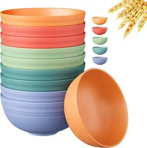 Quatish 10 PCS Unbreakable Cereal Bowls,Dishwasher & Microwave Safe Wheat Straw Bowls, Easy-to-Clean Lightweight Desserts & Soup Bowl, Portable for Picnics Snack Plastic Bowls SetMulti-Color Quatish 10 PCS Unbreakable Cereal Bowls,Dishwasher & Microwave Safe Wheat Straw Bowls, Easy-to-Clean Lightweight Desserts & Soup Bowl, Portable for Picnics Snack Plastic Bowls SetMulti-Color
