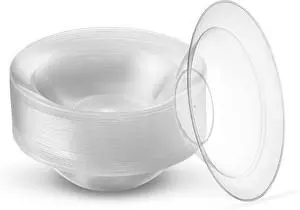 PLASTICPRO 5 oz Hard plastic Desert Bowls - Ice cream Bowls premium Quality Disposable Clear Bowl Pack of 50 PLASTICPRO 5 oz Hard plastic Desert Bowls - Ice cream Bowls premium Quality Disposable Clear Bowl Pack of 50