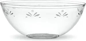 PLASTICPRO Disposable Round Serving Bowls, Party Snack or Salad Bowl, Small, Plastic Crystal Clear Pack of 4 PLASTICPRO Disposable Round Serving Bowls, Party Snack or Salad Bowl, Small, Plastic Crystal Clear Pack of 4
