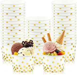 50 Pcs Paper Ice Cream Cups 4oz Gold Dots Treat Snack Bowls Polka Dot Disposable Dessert Cup for Hot or Cold Food Containers Sundae Frozen Yogurt Soup Party Supplies 50 Pcs Paper Ice Cream Cups 4oz Gold Dots Treat Snack Bowls Polka Dot Disposable Dessert Cup for Hot or Cold Food Containers Sundae Frozen Yogurt Soup Party Supplies