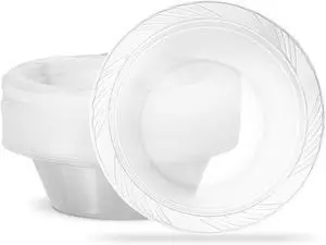 PLASTICPRO 5 ounce Premium Crystal Clear Disposable Plastic Dessert Size Party Bowls Pack of 40 PLASTICPRO 5 ounce Premium Crystal Clear Disposable Plastic Dessert Size Party Bowls Pack of 40