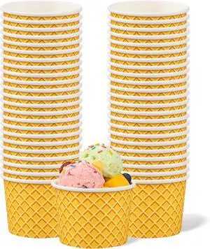 50 Pcs Paper Ice Cream Cups 4oz Ice Cream Disposable Dessert Bowls Small Treat Snack Bowls for Sundae Frozen Yogurt Soup Hot or Cold Food Containers Party Supplies 50 Pcs Paper Ice Cream Cups 4oz Ice Cream Disposable Dessert Bowls Small Treat Snack Bowls for Sundae Frozen Yogurt Soup Hot or Cold Food Containers Party Supplies