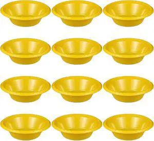 12 Pack 16oz Yellow Disposable Plastic Bowls Dessert, Ice Cream, Salad, Soup Serving Cups for Party, Picnic, Food Snacks (Yellow) 12 Pack 16oz Yellow Disposable Plastic Bowls Dessert, Ice Cream, Salad, Soup Serving Cups for Party, Picnic, Food Snacks (Yellow)