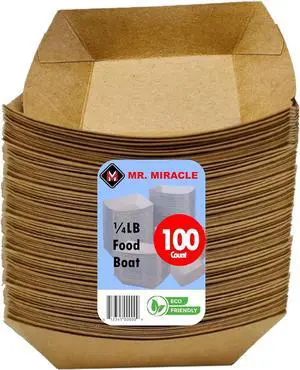 Mini Tini Paper Food Boats, Kraft Brown Paper Food Trays. Mini (1/4 LB). 100 Pack, Disposable, Recyclable Serving Boats. For Condiments, Snacks & Concession Food, Grease Resistant 4.25X2.5X1.25 Inches Mini Tini Paper Food Boats, Kraft Brown Paper Food Trays. Mini (1/4 LB). 100 Pack, Disposable, Recyclable Serving Boats. For Condiments, Snacks & Concession Food, Grease Resistant 4.25X2.5X1.25 Inches