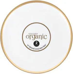 Plasticpro Plastic Serving Trays - Round Serving Platters with Gold Rim 14X14 Disposable Party DishPack of 2 Plasticpro Plastic Serving Trays - Round Serving Platters with Gold Rim 14X14 Disposable Party DishPack of 2