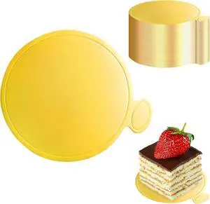 3.5 Inch Mini Cake Boards: 50pcs Golden Round Mousse Cupcake Base, Bases Para Postres Mini Paper Plates Circle Dessert Boards 3.5 Inch Mini Cake Boards: 50pcs Golden Round Mousse Cupcake Base, Bases Para Postres Mini Paper Plates Circle Dessert Boards