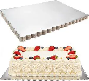8 Pack 14 x 10 Inch Greaseproof Rectangle Cake Boards,Silver 8 Pack 14 x 10 Inch Greaseproof Rectangle Cake Boards,Silver
