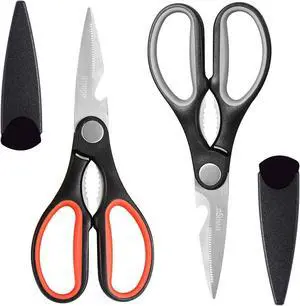 LIVINGO 8 Inch Kitchen Scissors Heavy Duty Meat Shears 2 Pack | Multipurpose Stainless Steel Food Scissors for Cutting Chicken, Turkey, Fish, Bones and Vegetables with Durable Sharp Blades LIVINGO 8 Inch Kitchen Scissors Heavy Duty Meat Shears 2 Pack | Multipurpose Stainless Steel Food Scissors for Cutting Chicken, Turkey, Fish, Bones and Vegetables with Durable Sharp Blades