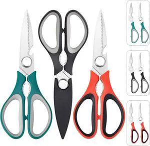 3-Pack Kitchen Scissor All Purpose Kitchen Shears Heavy Duty Scissors Stainless Steel Dishwasher Safe Cooking Scissors, Kitchens Utensils removable for Cutting Meat, Chicken,Fish, Vegetable 3-Pack Kitchen Scissor All Purpose Kitchen Shears Heavy Duty Scissors Stainless Steel Dishwasher Safe Cooking Scissors, Kitchens Utensils removable for Cutting Meat, Chicken,Fish, Vegetable