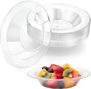 Lillian Tablesettings Premium Quality Heavyweight Plastic Bowls China Like. Wedding and Party Dinnerware Plastic Bowls 5 oz. Clear-Value Pack 30 Count Lillian Tablesettings Premium Quality Heavyweight Plastic Bowls China Like. Wedding and Party Dinnerware Plastic Bowls 5 oz. Clear-Value Pack 30 Count
