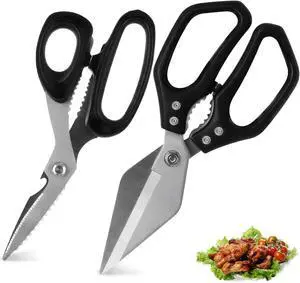 2-Piece Kitchen Scissors Heavy Duty, Stainless Steel Kitchen Shears | Sharp Utility Scissors for Cutting Chicken, Meat, Fish, Vegetables and Poultry, Home kitchen Utensils Gadgets 2-Piece Kitchen Scissors Heavy Duty, Stainless Steel Kitchen Shears | Sharp Utility Scissors for Cutting Chicken, Meat, Fish, Vegetables and Poultry, Home kitchen Utensils Gadgets