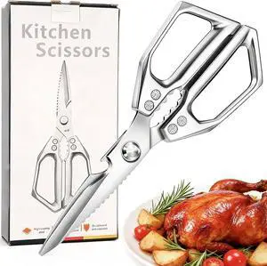 Stainless Steel Kitchen Shears, Multi-Purpose Sharp Cooking Scissors, Dishwasher Safe & Rust-Resistant, Ideal for Cutting Turkey, Bones, Scaling Fish, Opening Beer Bottles and Cracking Walnuts Stainless Steel Kitchen Shears, Multi-Purpose Sharp Cooking Scissors, Dishwasher Safe & Rust-Resistant, Ideal for Cutting Turkey, Bones, Scaling Fish, Opening Beer Bottles and Cracking Walnuts