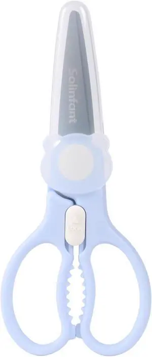 Premium Stainless Steel Portable Baby Food Safety Scissors, Detachable Feeding Shears for Toddlers Infant Kids Food Cutting Meats Noodles Vegetables with Protactive Cover Premium Stainless Steel Portable Baby Food Safety Scissors, Detachable Feeding Shears for Toddlers Infant Kids Food Cutting Meats Noodles Vegetables with Protactive Cover