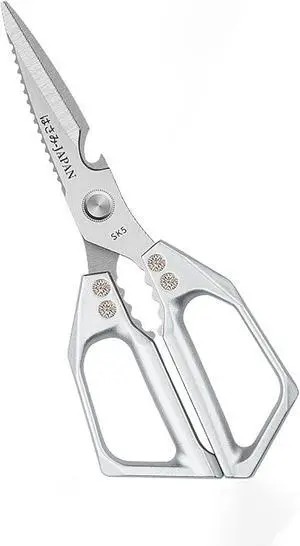 Heavy Duty Rust Proof Multi-Purpose Kitchen Shears(Silver) | Suitable for Chicken, Fish, Steak and Vegetables. Built-In Fish Scaler & Bottle Opener, Dishwasher Safe. Heavy Duty Rust Proof Multi-Purpose Kitchen Shears(Silver) | Suitable for Chicken, Fish, Steak and Vegetables. Built-In Fish Scaler & Bottle Opener, Dishwasher Safe.