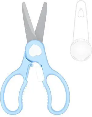 Food Cutting Scissors, Detachable Travel Food Scissors (Blue) | Stainless Steel Shears with Protective Cover Food Cutting Scissors, Detachable Travel Food Scissors (Blue) | Stainless Steel Shears with Protective Cover