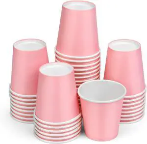 Mnuizu 50 Pcs 3oz Bathroom Cups, Pink Disposable Paper Cups, Mouthwash Cups | 88ml Small Paper Cups, Paper Coffee Cups for Bathroom, Party, Picnic, Ice Cream Etc Mnuizu 50 Pcs 3oz Bathroom Cups, Pink Disposable Paper Cups, Mouthwash Cups | 88ml Small Paper Cups, Paper Coffee Cups for Bathroom, Party, Picnic, Ice Cream Etc