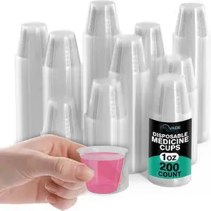 200 Pack 1-oz. Disposable Medicine Cups with Graduated Dosage Lines for Pills or Liquid, 200 Bulk Pack, Single Serve Measuring for Home, Nurse, Hospital, Medical Care |200 Pack 200 Pack 1-oz. Disposable Medicine Cups with Graduated Dosage Lines for Pills or Liquid, 200 Bulk Pack, Single Serve Measuring for Home, Nurse, Hospital, Medical Care |200 Pack