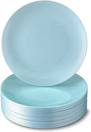 Silver Spoons Opulence Collection Modern Mint Disposable Plastic Dessert Plates - 7.5" (Pack of 10) - Perfect for Weddings, Parties & Special Events Silver Spoons Opulence Collection Modern Mint Disposable Plastic Dessert Plates - 7.5" (Pack of 10) - Perfect for Weddings, Parties & Special Events