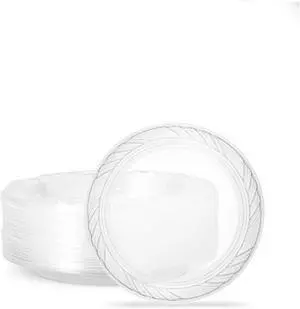 PLASTICPRO 6'' inch Premium Crystal Clear Disposable Plastic Dessert Size Party Plate Pack of 40 PLASTICPRO 6'' inch Premium Crystal Clear Disposable Plastic Dessert Size Party Plate Pack of 40