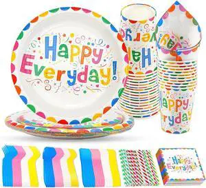 160 Pcs Birthday Party Tableware Set, Happy Birthday Decorations Plates and Napkins Party Supplies Set Include 7 Inch 9 Inch Plates,Cups Napkins,straws, knives Forks Spoons for 20 Guests Christmas 160 Pcs Birthday Party Tableware Set, Happy Birthday Decorations Plates and Napkins Party Supplies Set Include 7 Inch 9 Inch Plates,Cups Napkins,straws, knives Forks Spoons for 20 Guests Christmas