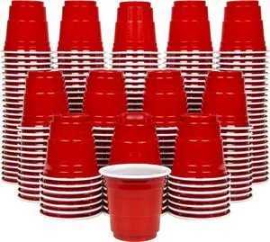 GoBig 200 Pack 2 oz Plastic Shot Cups - Mini 2oz Party Cups, Red GoBig 200 Pack 2 oz Plastic Shot Cups - Mini 2oz Party Cups, Red