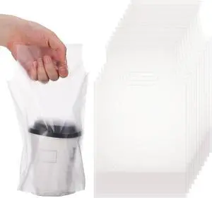 100 Pcs Clear Handle Drinking Poly Bags, 1 Cup Drink Carrier for Delivery Plastic Drinking Bags with Handle 6 x 10 Inch for Single Cup 100 Pcs Clear Handle Drinking Poly Bags, 1 Cup Drink Carrier for Delivery Plastic Drinking Bags with Handle 6 x 10 Inch for Single Cup