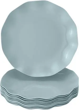 SILVER SPOONS Elegant Plastic Plates for Party with Scalloped Rim (10 PC), Disposable Heavy-Duty Dessert Plates for Wedding Reception - 6, Fancy Plastic Dinnerware Sets - Mint SILVER SPOONS Elegant Plastic Plates for Party with Scalloped Rim (10 PC), Disposable Heavy-Duty Dessert Plates for Wedding Reception - 6, Fancy Plastic Dinnerware Sets - Mint