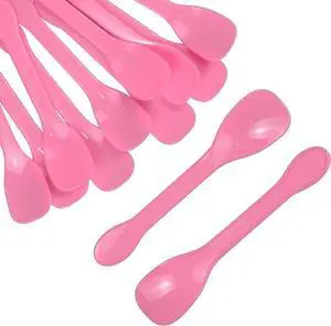 50 Pieces Plastic Caviar Spoons, Small Disposable Dessert Spoons for Sampling, Tasting, Ice Cream Cup, Party Supplies (50, Pink) 50 Pieces Plastic Caviar Spoons, Small Disposable Dessert Spoons for Sampling, Tasting, Ice Cream Cup, Party Supplies (50, Pink)